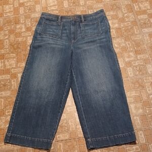 Talbots High-Waist Wide Crop Denim Jeans Size 12